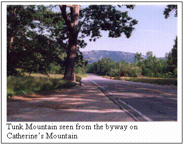 Text Box:
Tunk Mountain seen from the byway on Catherine’s Mountain