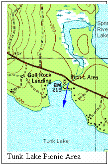 Text Box:
Tunk Lake Picnic Area